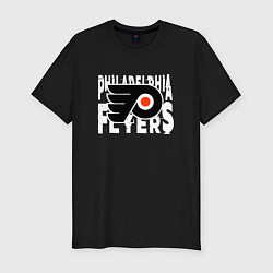 Футболка slim-fit Филадельфия Флайерз , Philadelphia Flyers, цвет: черный
