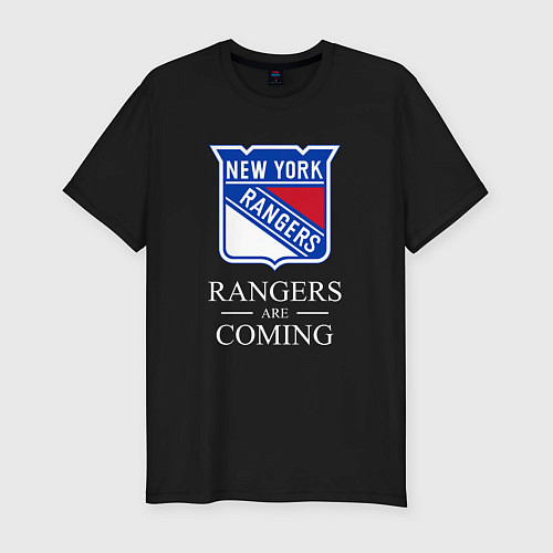 Мужская slim-футболка Rangers are coming, Нью Йорк Рейнджерс, New York R / Черный – фото 1