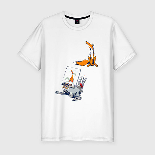 Мужская slim-футболка Художник так видит / Белый – фото 1