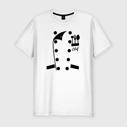 Мужская slim-футболка Поварской фартук / Белый – фото 1