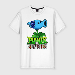 Мужская slim-футболка Plants vs Zombies Морозный Горох