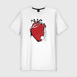 Мужская slim-футболка Фонендоскоп обвивает сердце