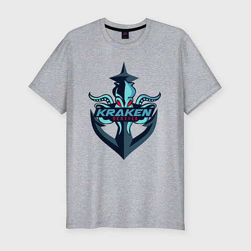 Мужская slim-футболка Сиэтл Кракен , Seattle Kraken / Меланж – фото 1