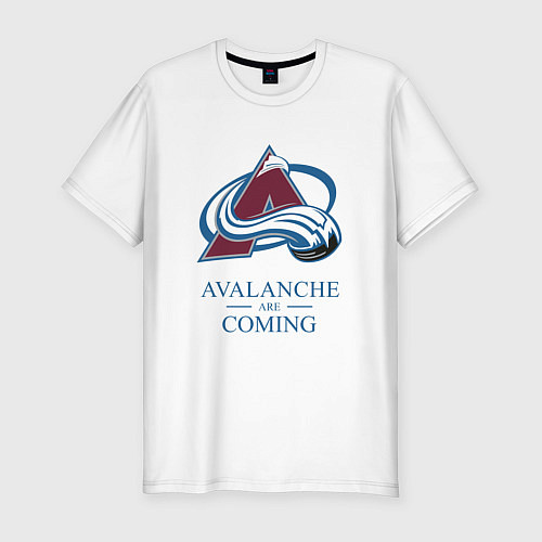 Мужская slim-футболка Colorado Avalanche are coming , Колорадо Эвеланш / Белый – фото 1