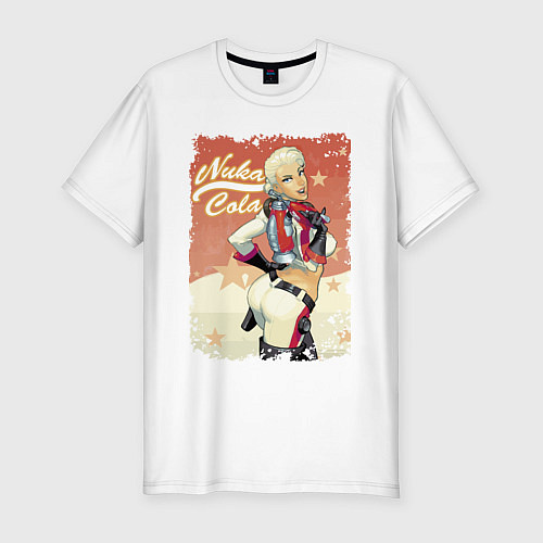Мужская slim-футболка Fallout Nuka Cola Poster / Белый – фото 1