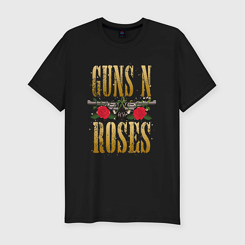 Мужская slim-футболка GUNS N ROSES , ГРУППА / Черный – фото 1