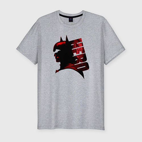 Мужская slim-футболка Batman Hero silhouette / Меланж – фото 1
