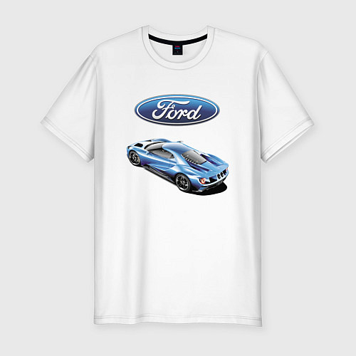 Мужская slim-футболка Ford Motorsport Racing team / Белый – фото 1