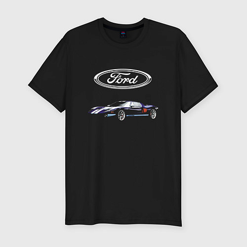 Мужская slim-футболка Ford Racing / Черный – фото 1