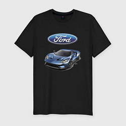 Мужская slim-футболка Ford - legendary racing team!