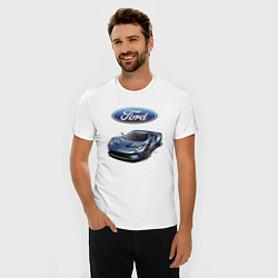 Футболка slim-fit Ford - legendary racing team!, цвет: белый — фото 2