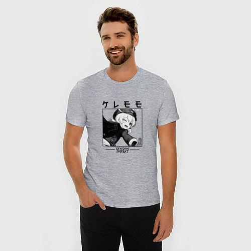 Мужская slim-футболка Кли Klee, Genshin Impact / Меланж – фото 3