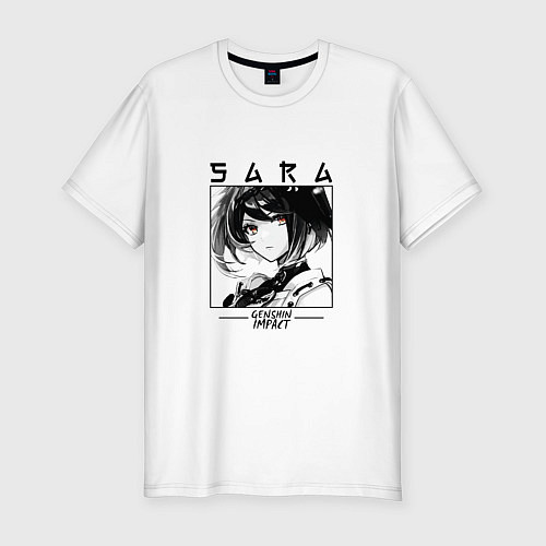 Мужская slim-футболка Сара Кудзе, Genshin Impact / Белый – фото 1