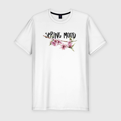 Мужская slim-футболка Sakura Spring Mood / Белый – фото 1