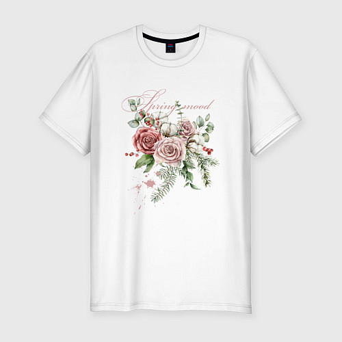 Мужская slim-футболка Spring mood Flower / Белый – фото 1