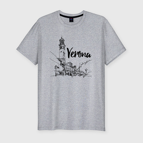 Мужская slim-футболка Италия Верона / Меланж – фото 1