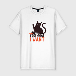 Мужская slim-футболка Cat I Do What I Want