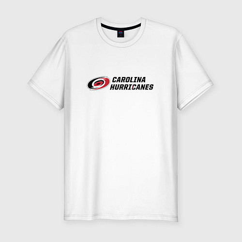 Мужская slim-футболка Carolina Hurricanes Каролина Харрикейнз / Белый – фото 1