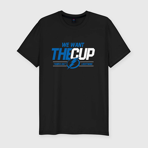 Мужская slim-футболка Tampa Bay Lightning We want the cup Тампа Бэй Лайт / Черный – фото 1