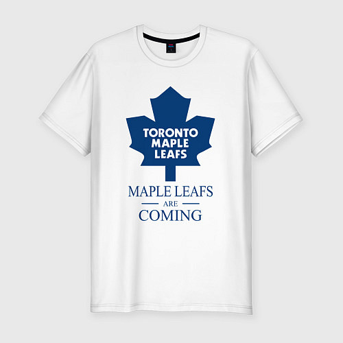 Мужская slim-футболка Toronto Maple Leafs are coming Торонто Мейпл Лифс / Белый – фото 1
