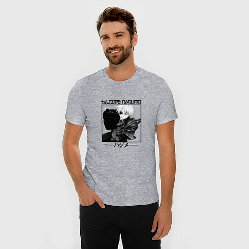 Мужская slim-футболка Арифурэта: Сильнейший ремесленник в мире, Хадзимэ / Меланж – фото 3