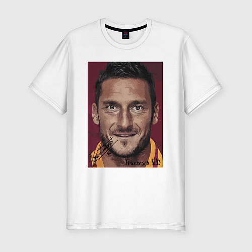 Мужская slim-футболка Francesco Totti Roma Italy / Белый – фото 1