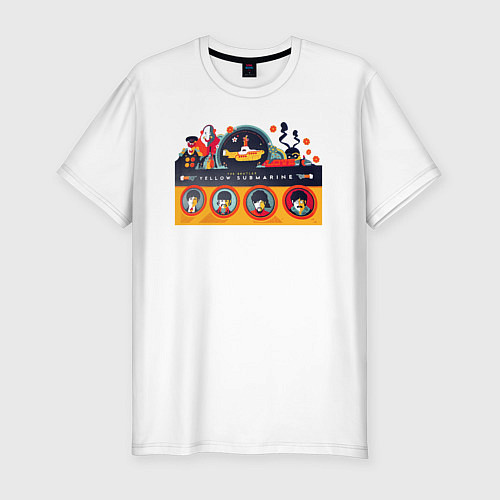 Мужская slim-футболка Yellow Submarine Мультфильм / Белый – фото 1