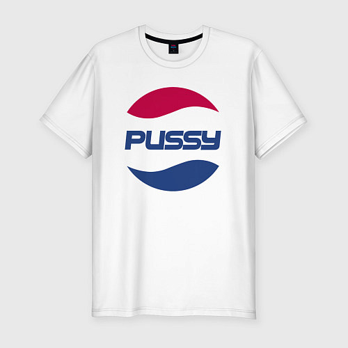 Мужская slim-футболка Pepsi Pussy / Белый – фото 1