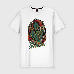 Футболка slim-fit Супер спартанец, цвет: белый