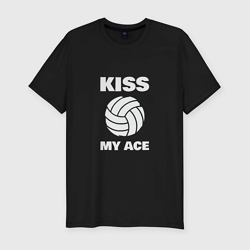 Мужская slim-футболка Kiss - My Ace / Черный – фото 1