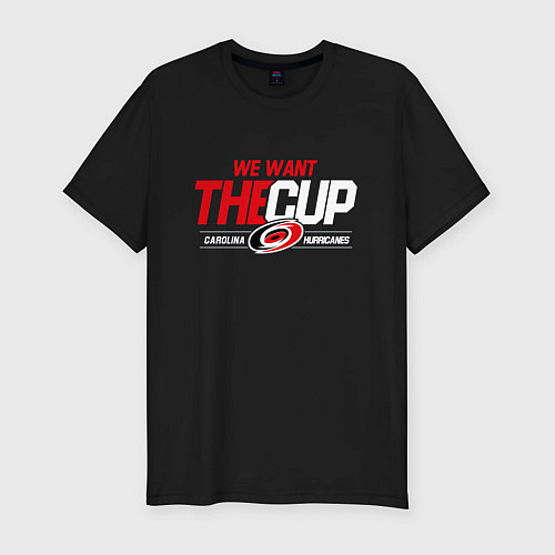 Мужская slim-футболка Carolina Hurricanes we want the cup Каролина Харри / Черный – фото 1