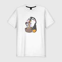 Футболка slim-fit Pinguin Ramen, цвет: белый