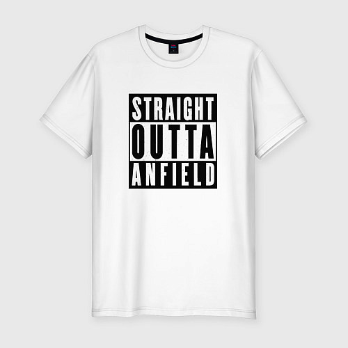 Мужская slim-футболка Liverpool Straight Outta Anfield Ливерпуль / Белый – фото 1