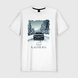 Футболка slim-fit Lexus - зимняя дорога, цвет: белый