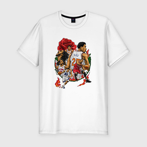 Мужская slim-футболка Unbelievable Derrick Rose / Белый – фото 1