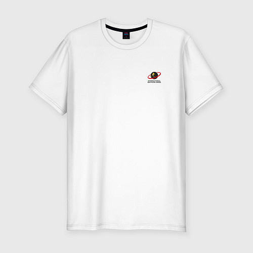 Мужская slim-футболка БИАТЛОН INTERNATIONAL BIATHLON UNION / Белый – фото 1