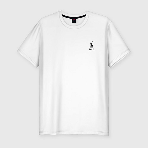 Мужская slim-футболка Поло Конный спорт / Белый – фото 1