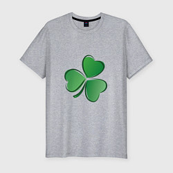 Мужская slim-футболка Ирландский Клевер День Св Патрика