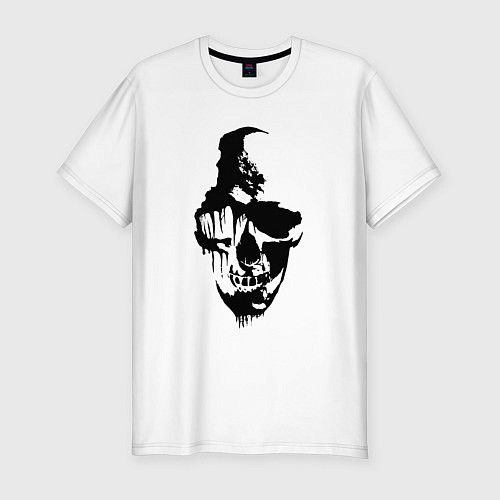 Мужская slim-футболка Black Skull Crusher / Белый – фото 1