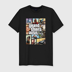 Футболка slim-fit GTA V Logos, цвет: черный