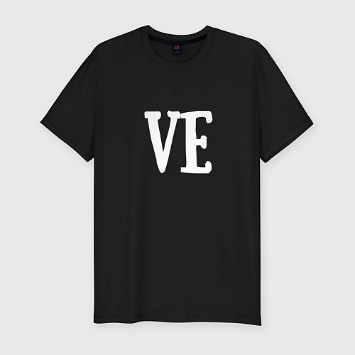 Мужская slim-футболка Love ve / Черный – фото 1