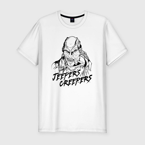 Мужская slim-футболка Line Jeepers Creepers / Белый – фото 1