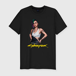 Футболка slim-fit Cyberpunk 2077 - Judy, цвет: черный