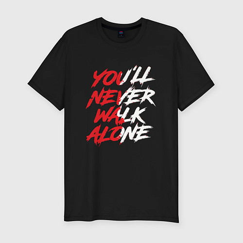 Мужская slim-футболка Liverpool Youll never walk alone Ливерпуль / Черный – фото 1