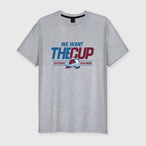 Мужская slim-футболка Colorado Avalanche we want the cup Колорадо Эвелан / Меланж – фото 1