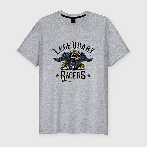 Мужская slim-футболка Legendary Racers / Меланж – фото 1