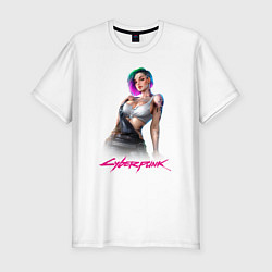 Футболка slim-fit Sexy Judy Cyberpunk 18, цвет: белый