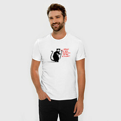 Футболка slim-fit Граффити крыса, цвет: белый — фото 2