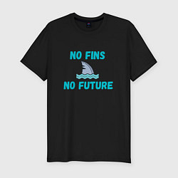 Футболка slim-fit No future акула, цвет: черный