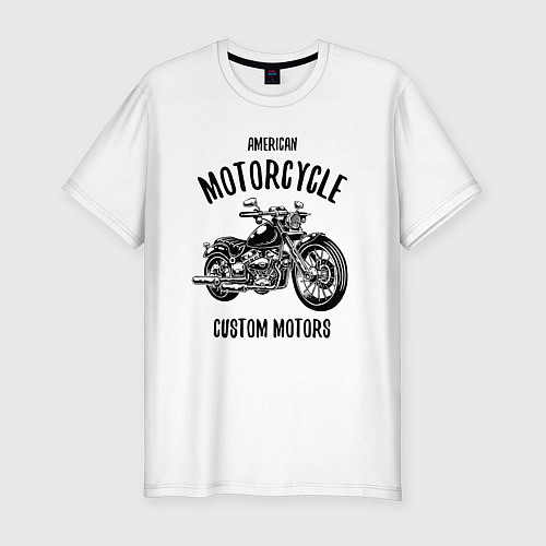 Мужская slim-футболка American Motorcycle / Белый – фото 1